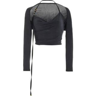 Jacquemus Le Haut Peplo cropped top - black - M
