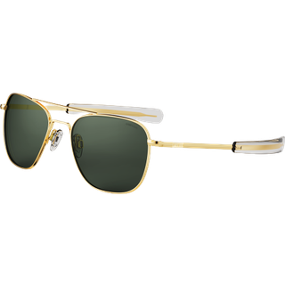 Randolph Engineering Unisex AF056 Gold 23k Outlet solbriller Metal Guld Grøn Firkantet Normal