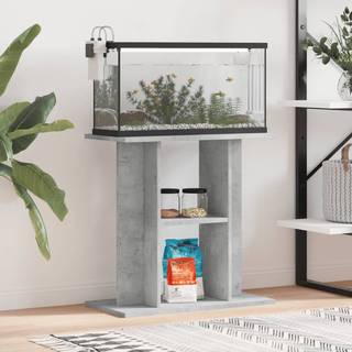 akvariebord 60x30x60 cm konstrueret træ betongrå