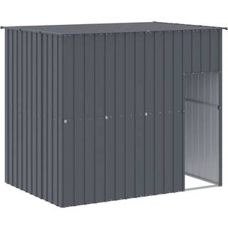 hundehus med tag 214x153x181 cm galvaniseret stål antracitgrå