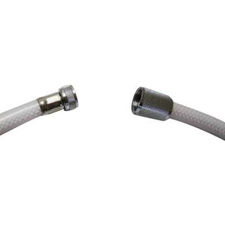Bruseslange Barka TP 2038-C/1, 2 meter, 1/2" G (BSP) / 3/8" G (BSP), plast, hvid