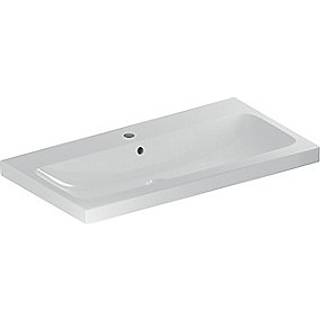 Geberit iCon Light håndvask: B=90cm, T=48cm, Hanehul=Midtpå, Overløb=Synlig, Hvid / KeraTect