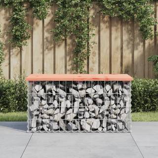 havebænk med gabiondesign 83x44x42 cm massivt douglasgran
