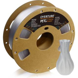 Overture Transparent filament Clear PETG Filament 1,75 mm PETG Gennemsigtig 3D-printer Forbrugsstoffer 1 kg filament (2,2 lbs) Dimensionel n?jagt