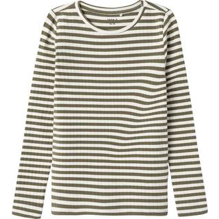Name It Deep Linchen Green Stribet Bluse