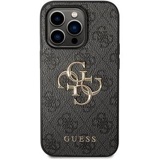 iPhone 15 Pro Max Guess 4G Big Metal Logo Hybrid Cover - Grå