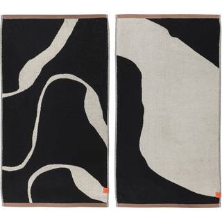 Mette Ditmer Nova Arte håndklæde 50x90 cm 2-pak Black/Offwhite