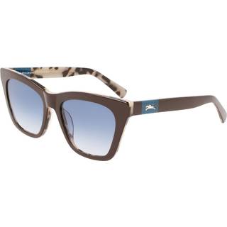 LONGCHAMP Unisex LO715S 201 Solbriller Plast Brun Blå Geometrisk Fotokromatisk