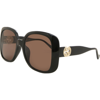 Gucci GG1029SA Asian Fit 005 57 Solbriller Kvinder Black - Black - 57mm