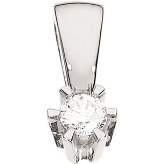 Prinsesse Vedhæng i 14kt. hvidguld m. 0,09ct. diamant