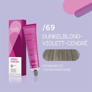 Londa Professional Hårfarver og nuancer Londacolor Permanent cremehårfarve /69 Pastel Mixton Violet Cendré 60 ml (1.000,00 kr / 1 l) - 60 ml