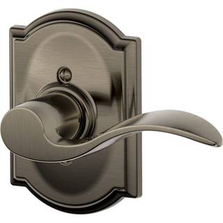 Schlage Accent Lever med Camelot trim ikke -drejelås i antik tin - Højrehånd - F170 ACC 620 CAM RH