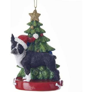 Kurt S. Adler Boston Terrier if?rt julemanden med harpiks juletr? ornament c7615bt nyt