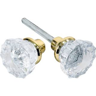 Tuff Stuff Tools Mortise Lock Crystal Glass Door Knob Replacement Set Brass Finish Base