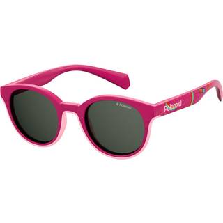 Polaroid Børn PLD 8036/S MU1/M9 Solbriller Plast Fuchsia Grå Rund Polariseret