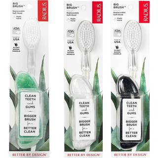 RADIUS Big Brush BPA Free & Ada accepteret tandb?rste designet til at forbedre tandk?dets sundhed og reducere tandk?dsproblemer - h?jre h?nd - Mi