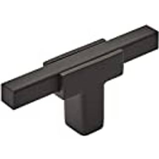 Amerock Bp67mbmb | Køkkenkabinetdør eller skuffeknap | Matte sort/mat sort | 2-3/4 tommer (70 mm) længde | Urbanit | 1 pakke | Møbler hardware |