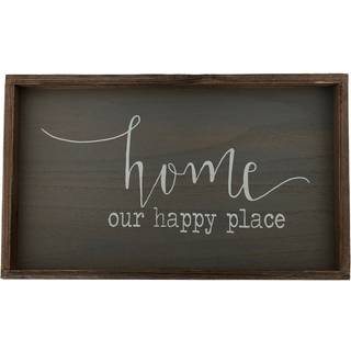 Parisloft hjem vores lykkelige sted tr?v?g indrammet tegn naturlig tr? v?gdekor 19.5x11.5 tommer