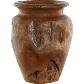 Vase Home ESPRIT Natur Mørkebrun Teak 34 x 34 x 40 cm