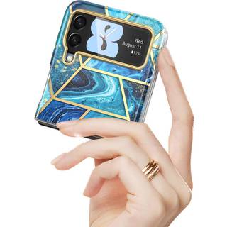 I-Blason Cosmo Series Case for Samsung Galaxy Z Flip 3 5G (2021) Slim stilfuld beskyttende kofangertaske uden indbygget sk?rmbeskytter (Ocean)
