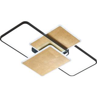 Quadro LED-loftlampe, sort/guld blad, 90 x 60 cm, CCT