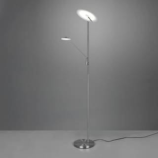LED-gulvlampe Brantford, læselampe mat nikkel