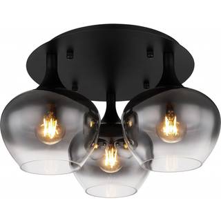 Loftlampe Maxy, Ø 45 cm, røggrå, glas, 3 lyskilder.