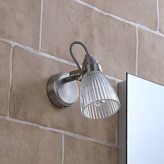 Lindby væglampe til badeværelset Kara, 21 cm høj, glas, IP44, G9