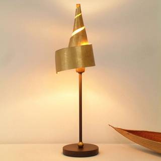 Gylden ZAUBERHUT bordlampe med metalskærm