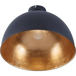 Lindby loftslampe Lya, Ø 40 cm, sort-guld, metal