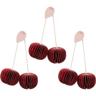 Broste Copenhagen Cherry dekorationsophæng 3 dele Pompeian red