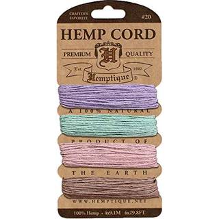 Hemptique Hemp Cord 4 Color Cards - Made With Love - Crafters No. 1 Choice - Eco Friendly - Plant Hanger - Scrapbooking - Gardening - Macram? - H