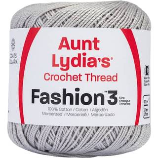 Coats hæklet bomulds tante Lydias modehæklet trådstørrelse 3-sølv
