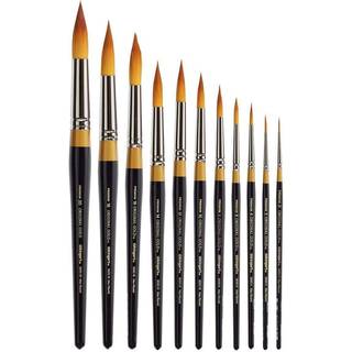 Kingart B-028 Premium 11 pc. Original Gold 9020-serie Ultra Round Artist Brush Set Syntetisk Golden Taklon Hår til akvarel akryl Gouache og olie