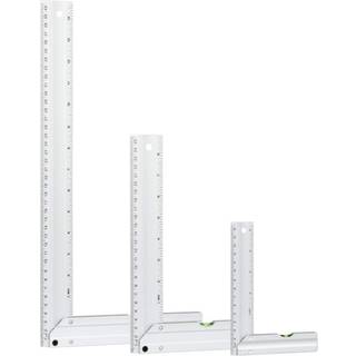 Powertec 80005 L Square Lineal Set m/boble niveauer anodiseret aluminium finish 3 stk s?t gr?n