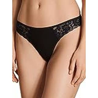 Calida Natural Comfort Lace Thong - Black - Medium