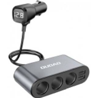 Dudao Biloplader 2x USB-A / 3x Cigarettænder Splitter - Sort