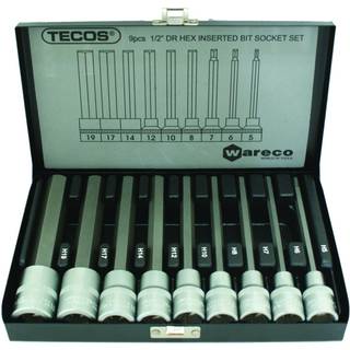 Hextopsæt Tecos 1/2" lange T-5508M 9 dele