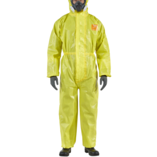 Microgard Microchem AlphaTec® 3000 - Model 111, Coverall slidstærk multilags antistatisk Type 3/4/5 Gul kemikaliedragt med dobbelt zip system og dobbelt manchetter