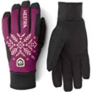 Hestra Women's XC Primaloft - 5 Finger Bordeaux print, 9