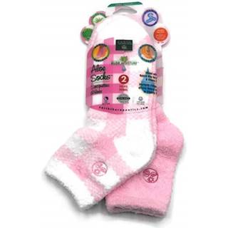 Earth Therapeutics Aloe Socks - Double Pack - Pink Plaid (2 par)