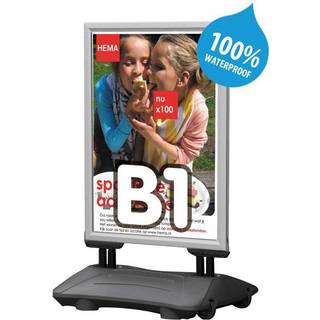 Twin Light B1 Wind-sign gadeskilt 70x100cm grå