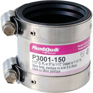 Fernco Proflex P3001-150 afsk?rmet r?rkobling til st?bejerns plast eller st?l til kobber VVS-forbindelser