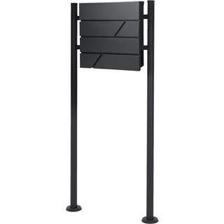 Brevkasse med avisrum 37x11x37 cm antracit/sort rustfrit stål inkl.