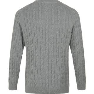 Ganttil mænd. 8050601 Rundhalset trøje i grå, strikket bomuldsjersey (L), Casual