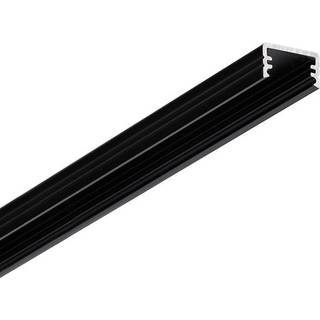 2m aluprofil SLIM8 AC2/Z - Sort anodiseret, påbygning, LED skinne