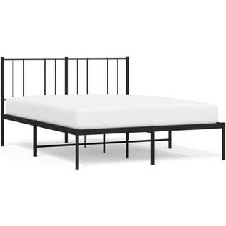 sengeramme med sengegavl 120x190 cm metal sort