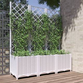 Plantekasse Med Espalier 40X40X121,5 Cm Pp - Hvid / 120 x 40 x 136 cm