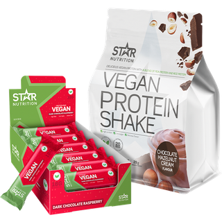 Vegansk proteinpulver + veganske proteinbarer