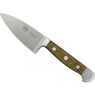 Güde Alpha Fasseiche Hartkäsemesser 10cm - CVM-Messerstahl - Griffschalen Weinfass-Eichenholz - Braun,Silber
